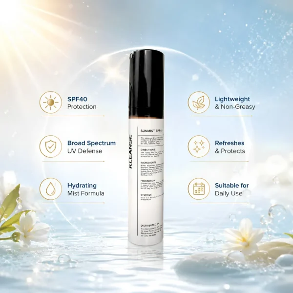 KLEANSE SunMist SPF Dailly Sunscreen Sun Protection Non Sticky Sunblock Suitable for All Skin Types 50ml