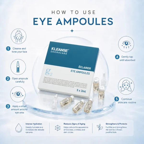 KLEANSE Eclairer Eye Ampoules Eye Serum Eye Care Hydration Under Eye Treatment Dark Circle Correction