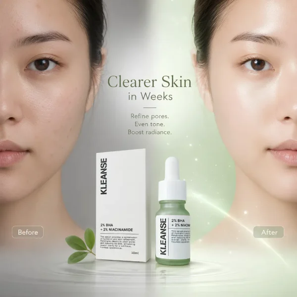 KLEANSE BHA Niacinamide Serum Oil Control Anti Acne Dark Spot Remove Whiteheads Blackheads