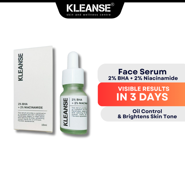 KLEANSE 2% BHA + 2% Niacinamide Serum Oil Control Anti Acne Dark Spot Exfoliating Skin Brightening