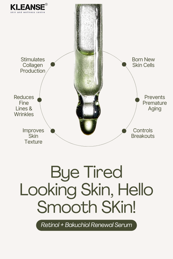 KLEANSE Retinol 1% With Bakuchiol Serum For Sensitive Skin Anti Aging Brightening Whitening Collagen