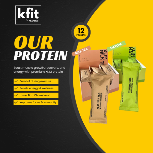 [Short Expiry] Kfit Xlim Whey Protein Matcha Green Tea Milk Tea Boost Energy Burn Fat  Lower Cholesterol