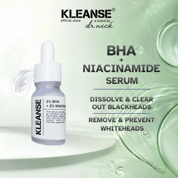 KLEANSE BHA Niacinamide Serum Oil Control Anti Acne Dark Spot Remove Whiteheads Blackheads