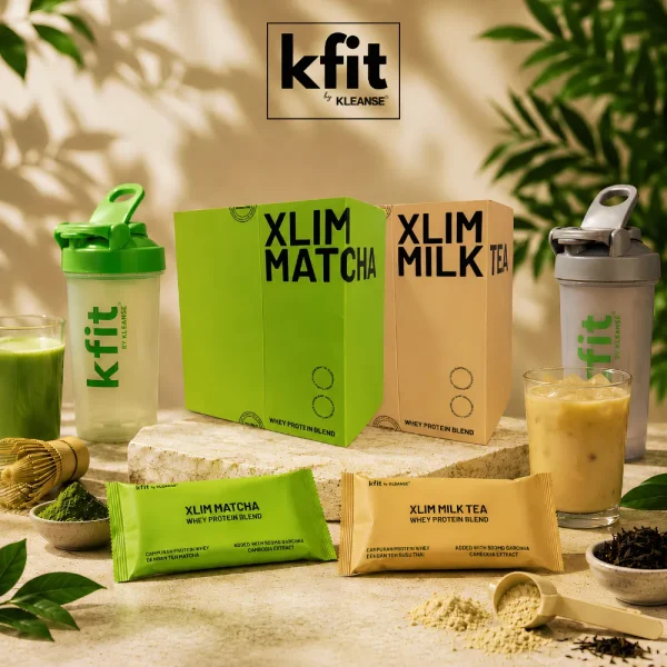 [Short Expiry] Kfit Xlim Whey Protein Matcha Green Tea Milk Tea Boost Energy Burn Fat  Lower Cholesterol 15 Packets
