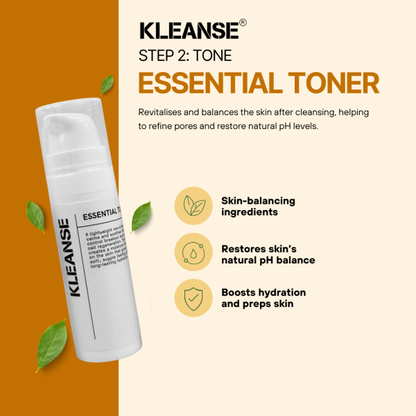 KLEANSE Starter Travel Kit Cleansing Gel Essential Toner SunMist SPF40+ Sunscreen Sunblock