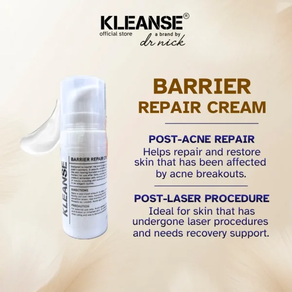 KLEANSE Barrier Repair Cream Post Treatment Calming Facial Moisturizing Soothing Hydrating Repair