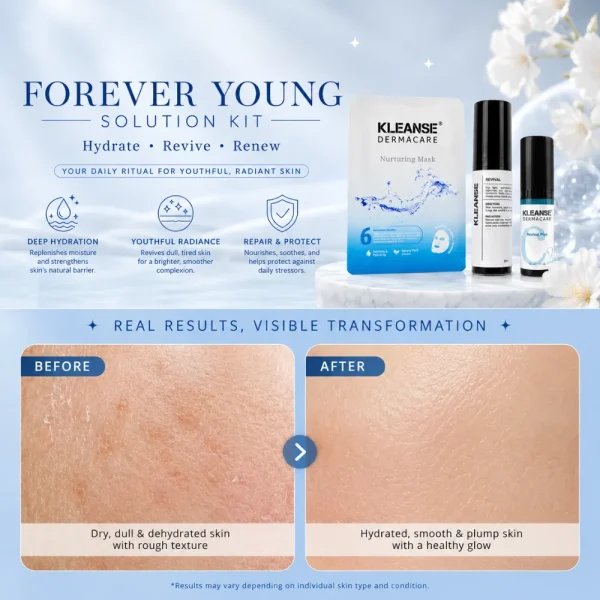 KLEANSE Forever Young Solution Kit (10pcs Nurturing Mask + Revival + Revival Plus)